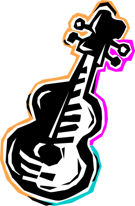 Vector Illustration of Acoustic Guitar Stringed Musical Instrument