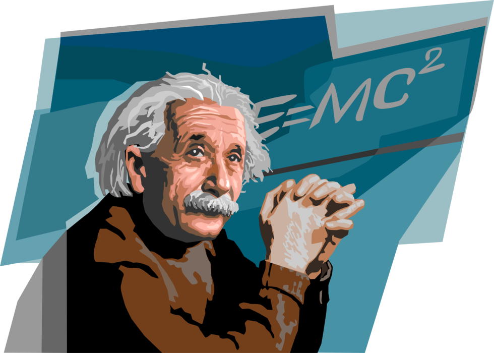 Vector Illustration of Albert Einstein, German Theoretical Physicist Famous for General Theory of Relativity