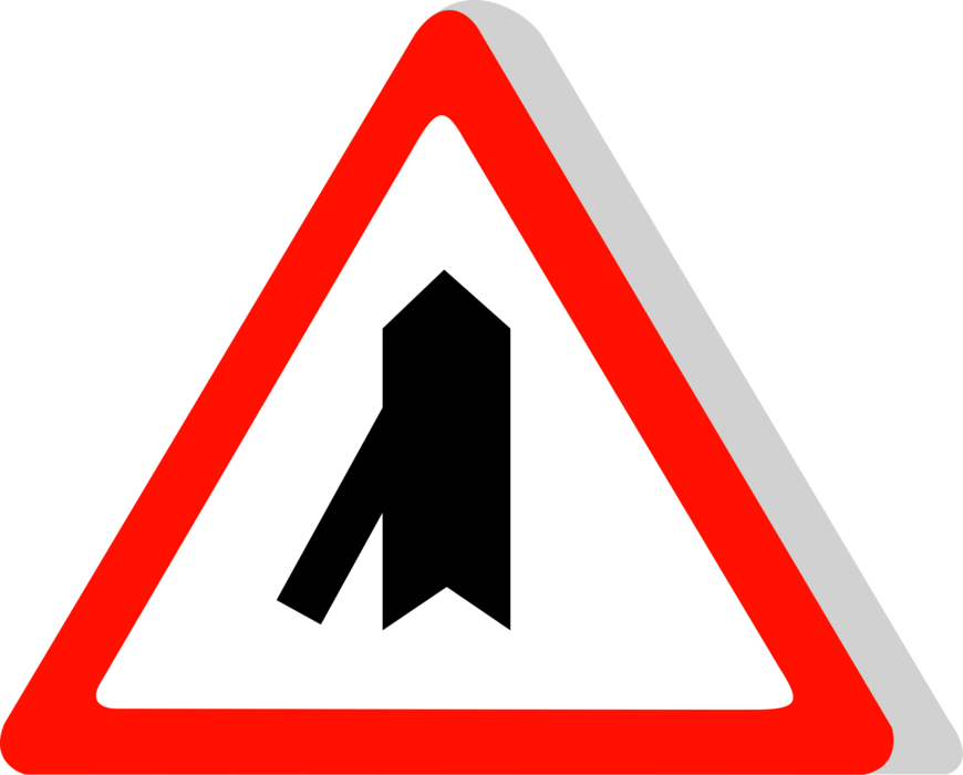 Vector Illustration of European Union EU Traffic Highway Road Sign, Merging Traffic from the Left