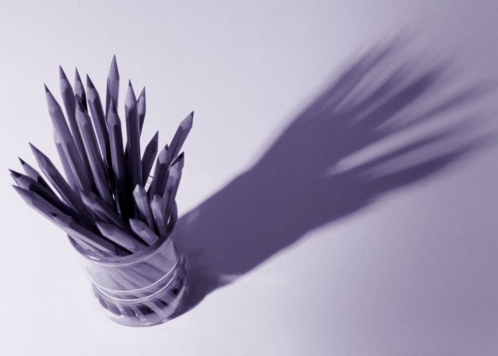 Pencil Holder with Dramatic Shadow