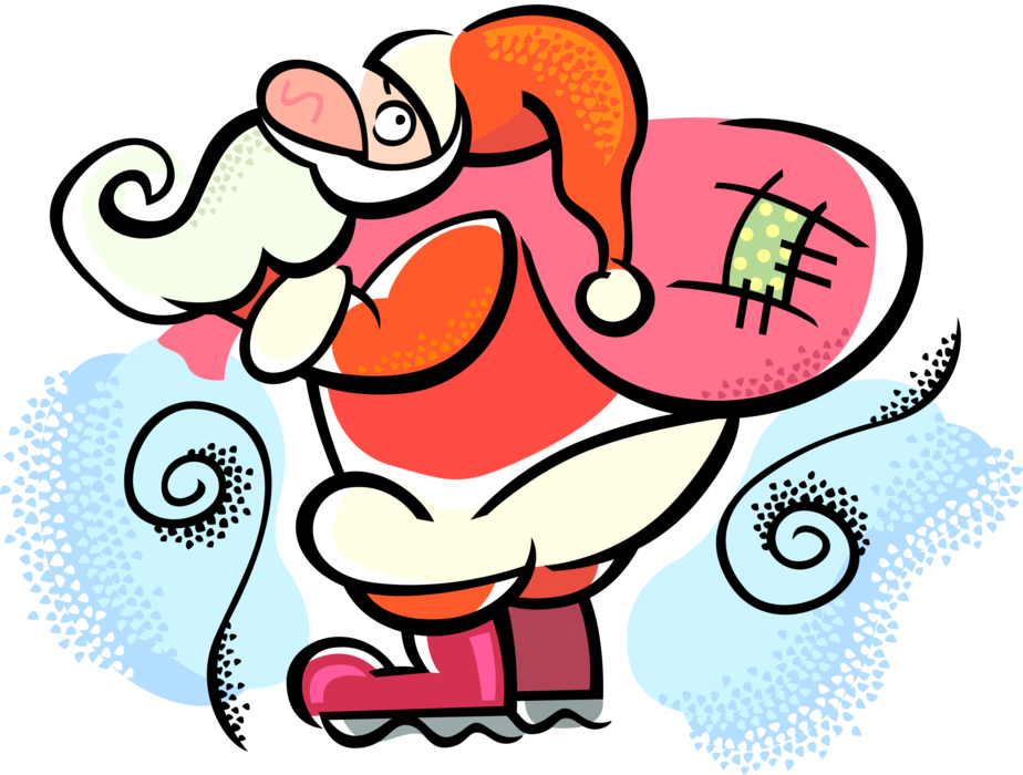 Vector Illustration of Santa Claus, Saint Nicholas, Saint Nick, Father Christmas, Kris Kringle Mythical Figure