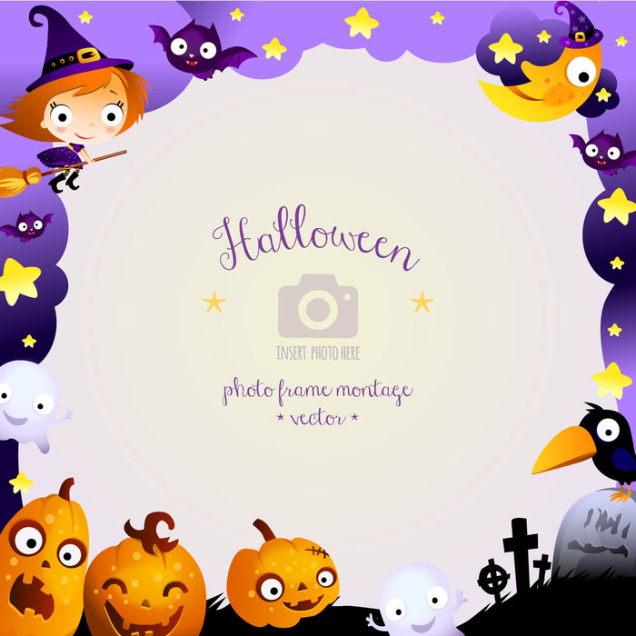 Cute Halloween Photo Border Montage