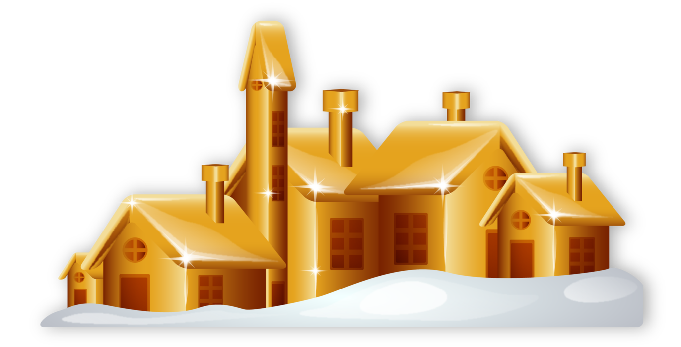 Shiny Golden Christmas House