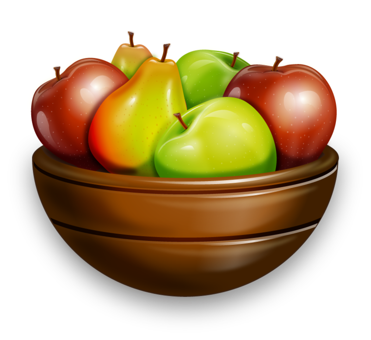 Kwanzaa Mazao Symbol - Wooden Bowl of fruits and vegetables.