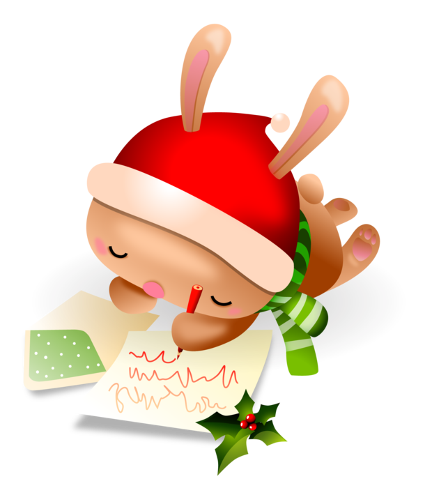 Bunny writing a letter to Santa