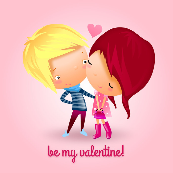 Valentine's Day First Love Be My Valentine Vector Illustration
