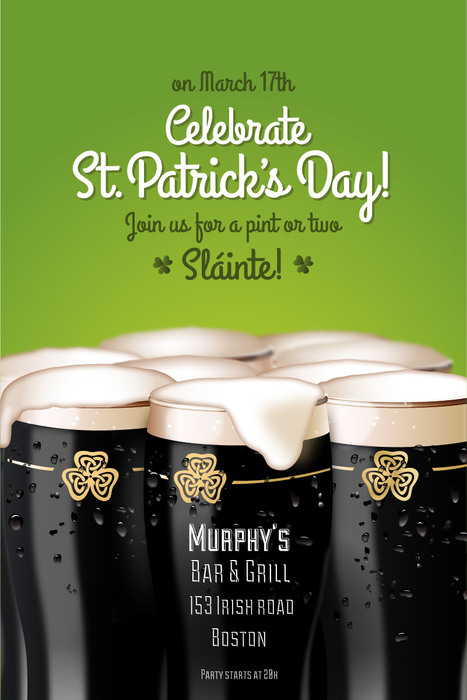 St. Patrick's Day Celebration Announcement Vector Illustration Poster
