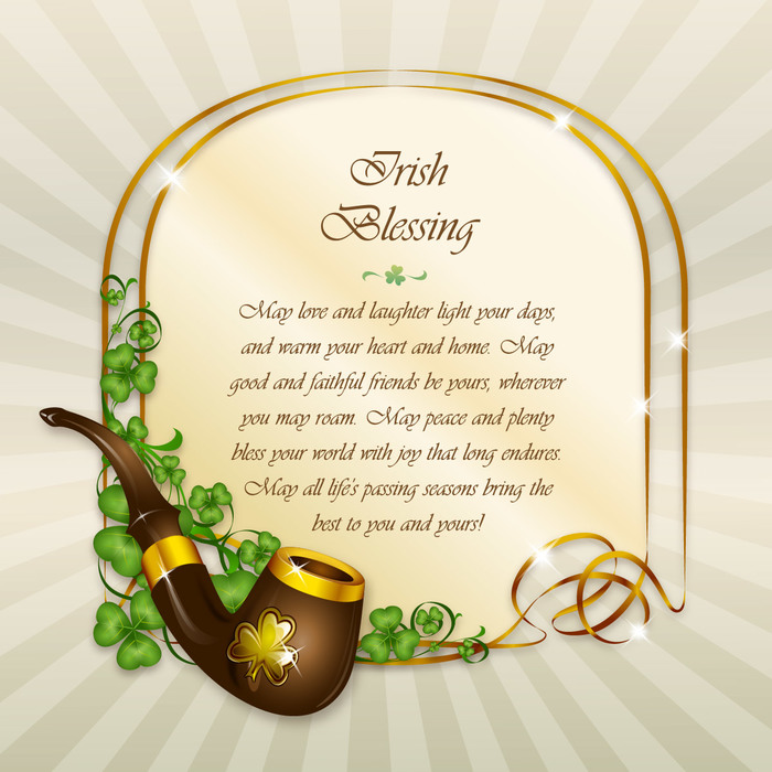 St. Patrick's Day Irish Blessing Leprechaun Pipe Vector Illustration
