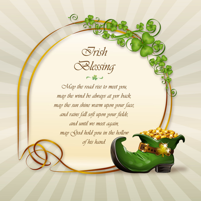 St. Patrick's Day Irish Blessing Leprechaun Boot filled with Gold Vector Illustration
