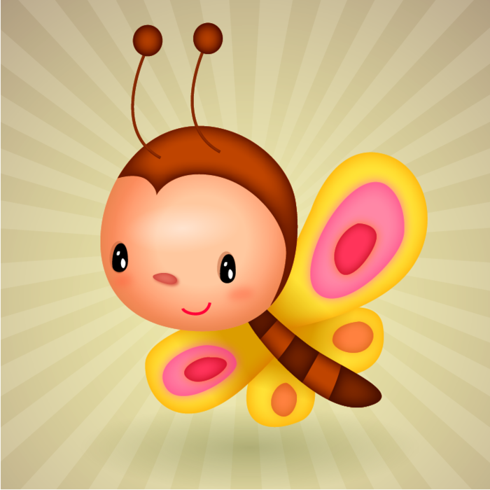 Cute Easter Baby Butterfly Character
