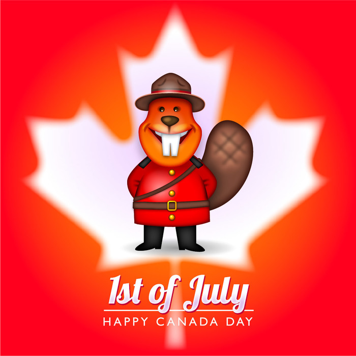 Happy Canada Day Royal Canadian Mounted Beaver Design
