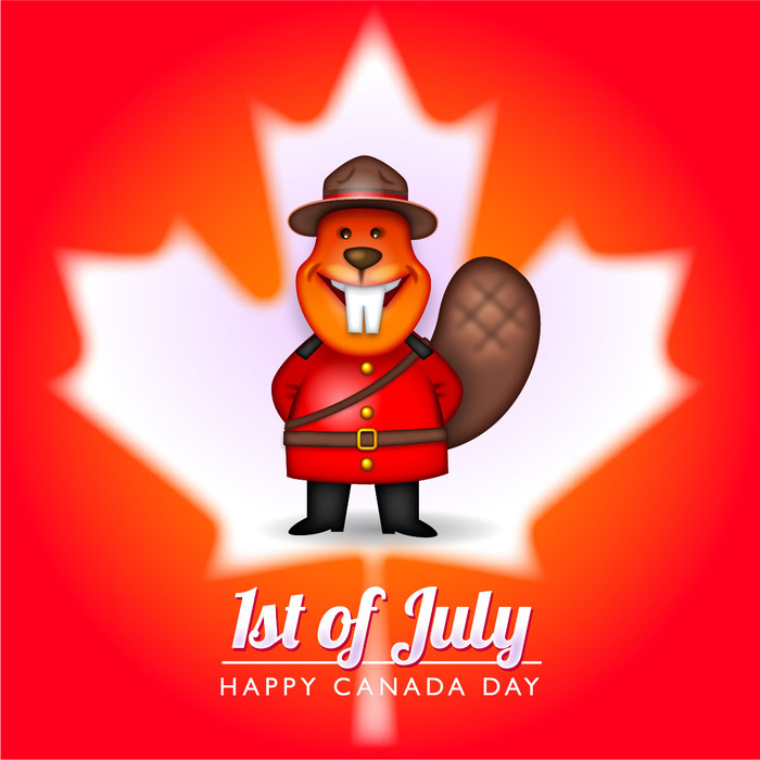 Happy Canada Day Royal Canadian Mounted Beaver Design
