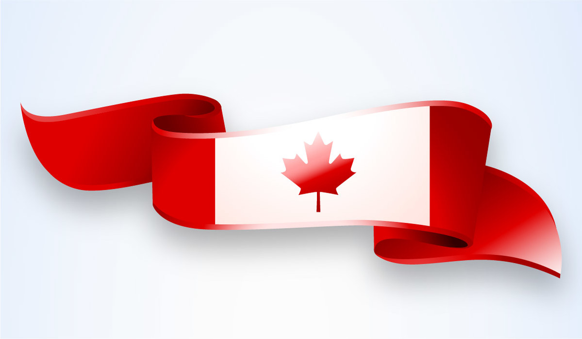 Happy Canada Day Waving Flag Banner