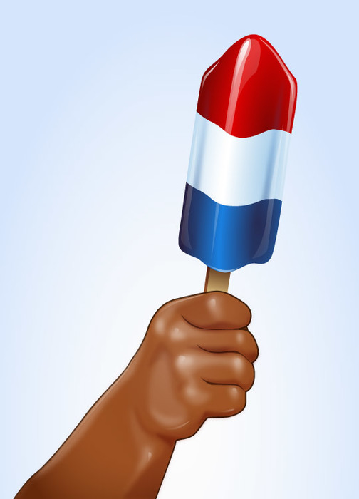 Happy 4th of July American Independence Day Celebration Ice cream holding hand
