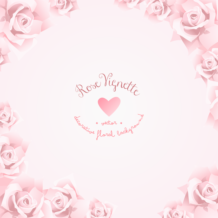 Floral Rose Vignette vector background